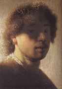 Rembrandt Harmensz Van Rijn Sjalvportratt at about 21 ars alder oil painting on canvas